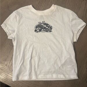 Divided White Short Sleeve Tee with Black Graphic